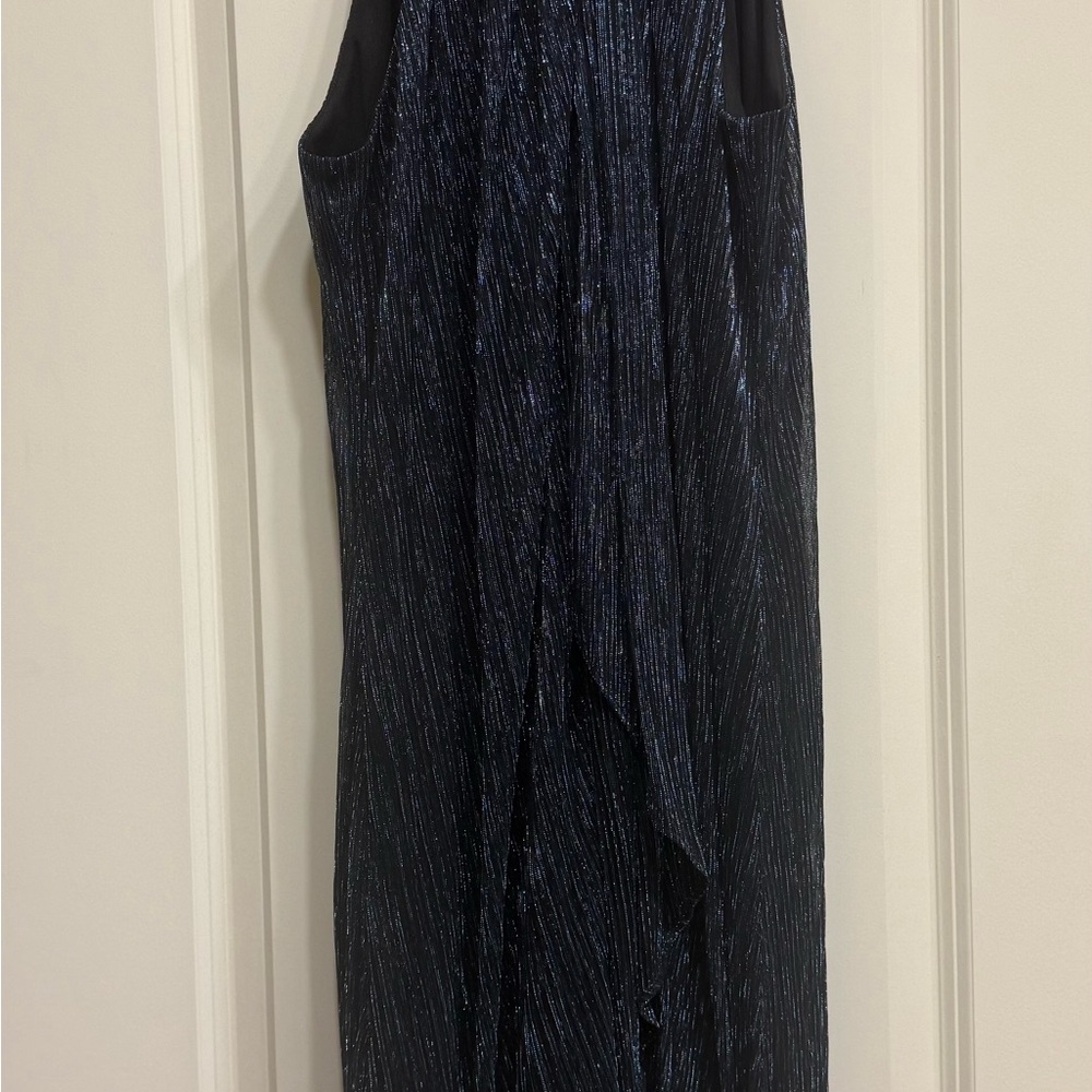 SLNY Navy and Silver Embellished Dress
